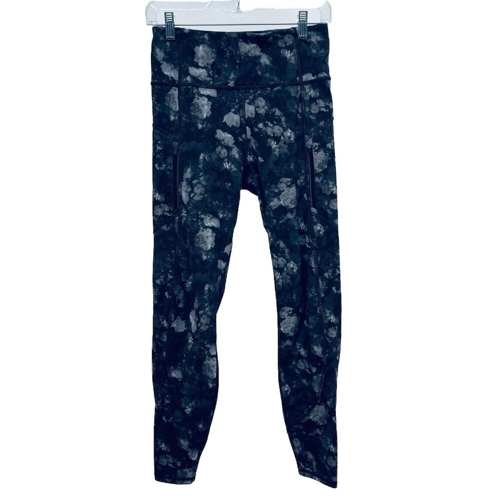 Athleta Leggings Sz S Women’s High Rise Floral Gray Cold Werther